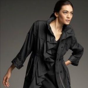 Ali Ro Size 0 Ruffle-Front Rain Jacket